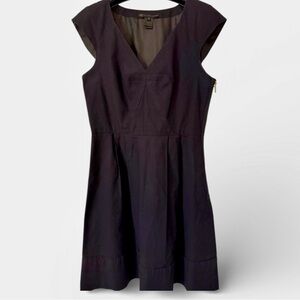 Marc by Marc Jacobs navy blue V-neck cap sleeve dress exposed side zipper Sz 8